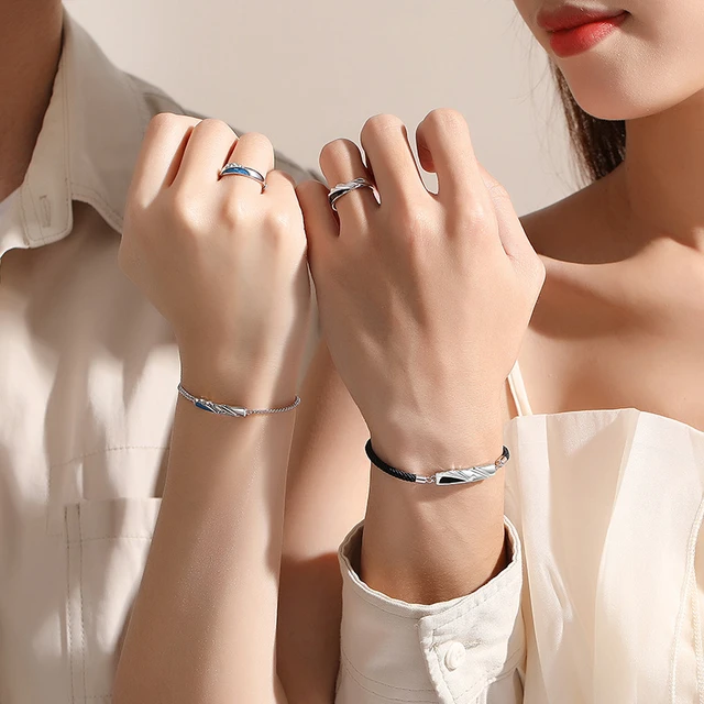 Platinum couple bracelet