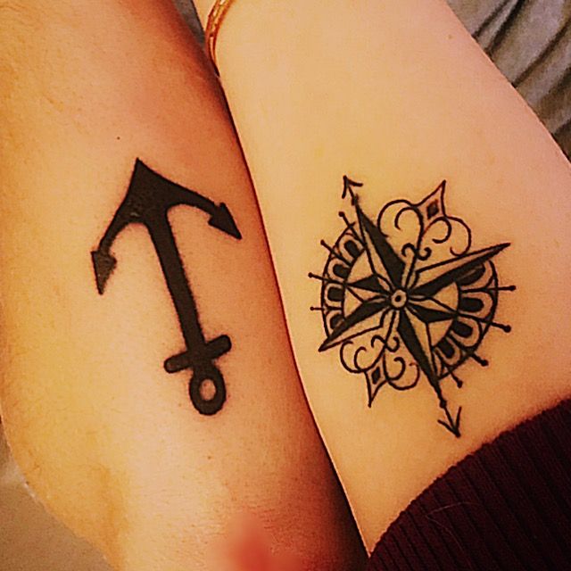 soulmate tattoos compass