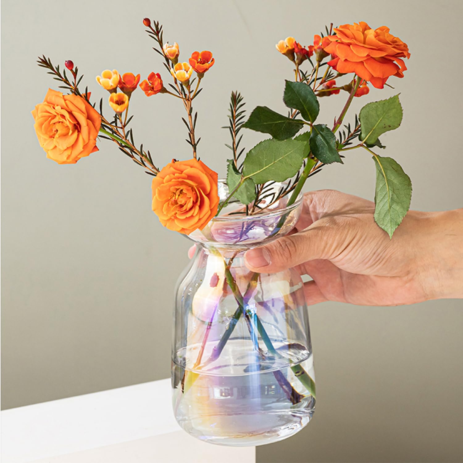 how much water to put in vase
