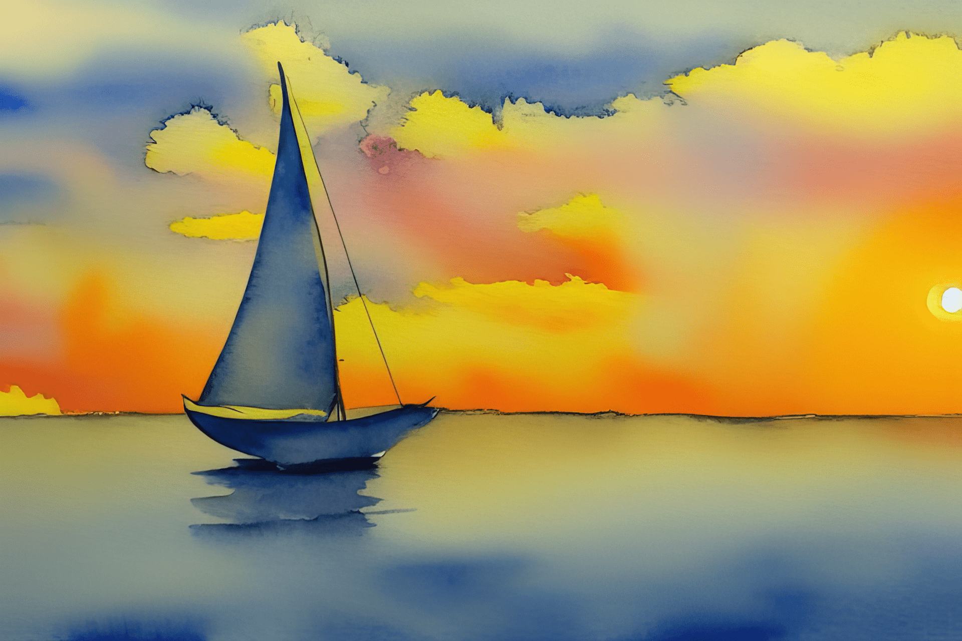 sunset watercolor painting ideas