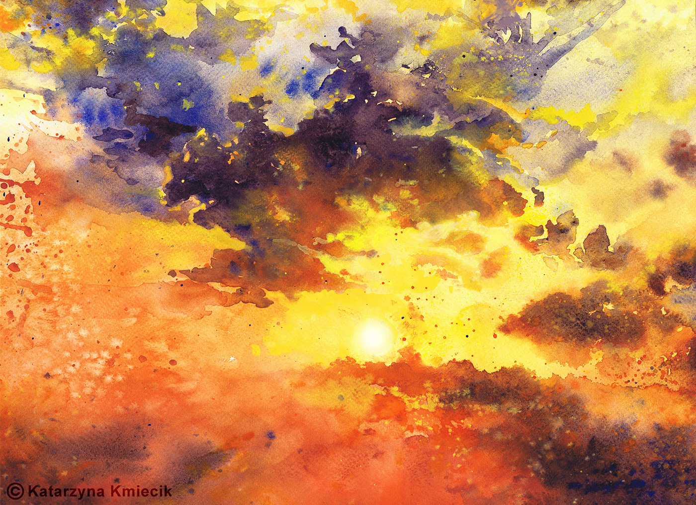 watercolor sky painting