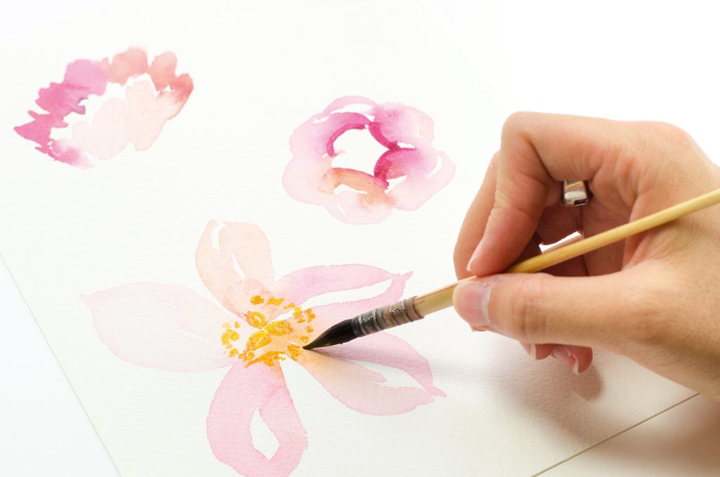 easy flower watercolor painting