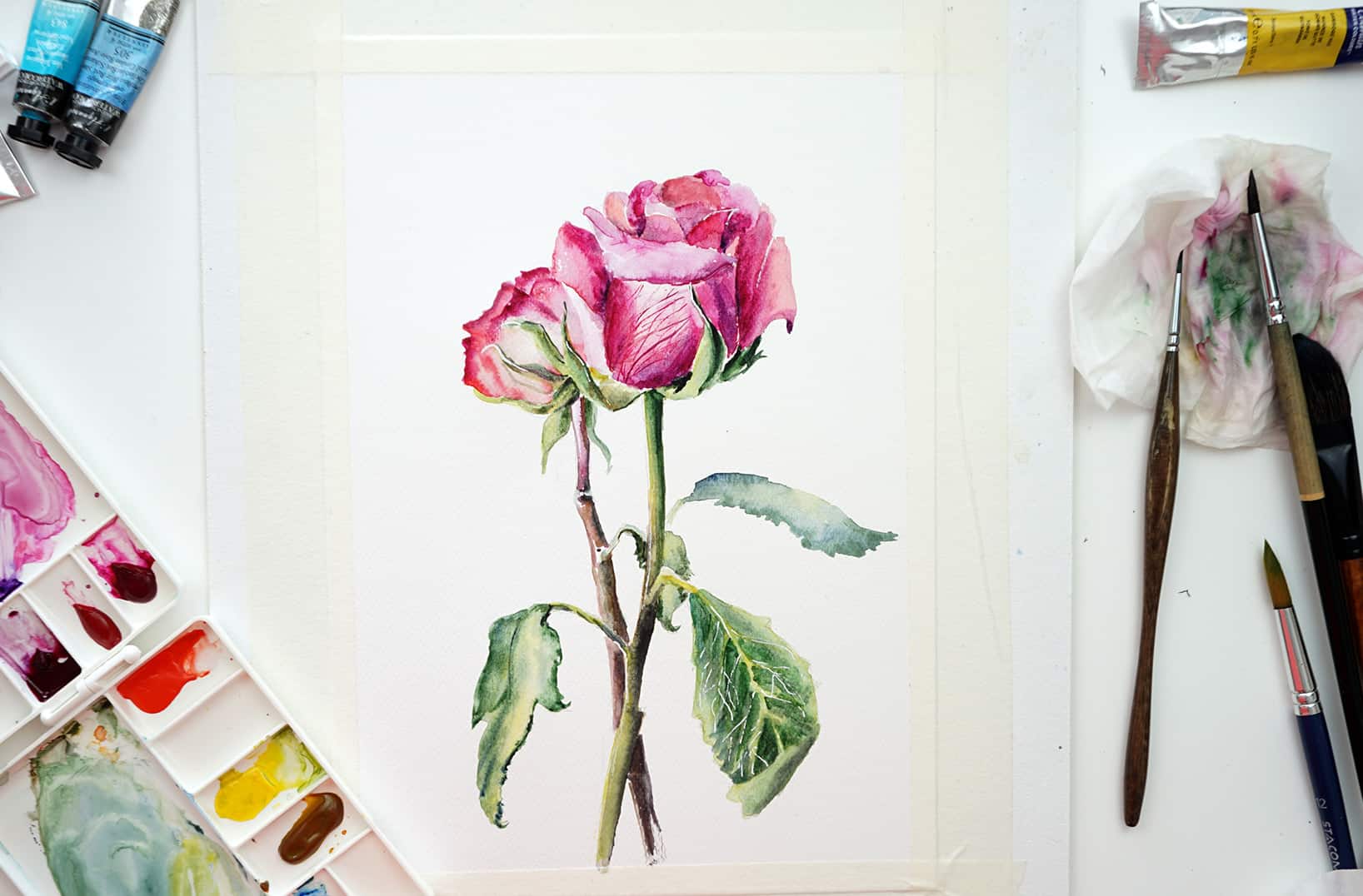 Easy Flower Watercolor Painting Tutorial for Beginners插图4