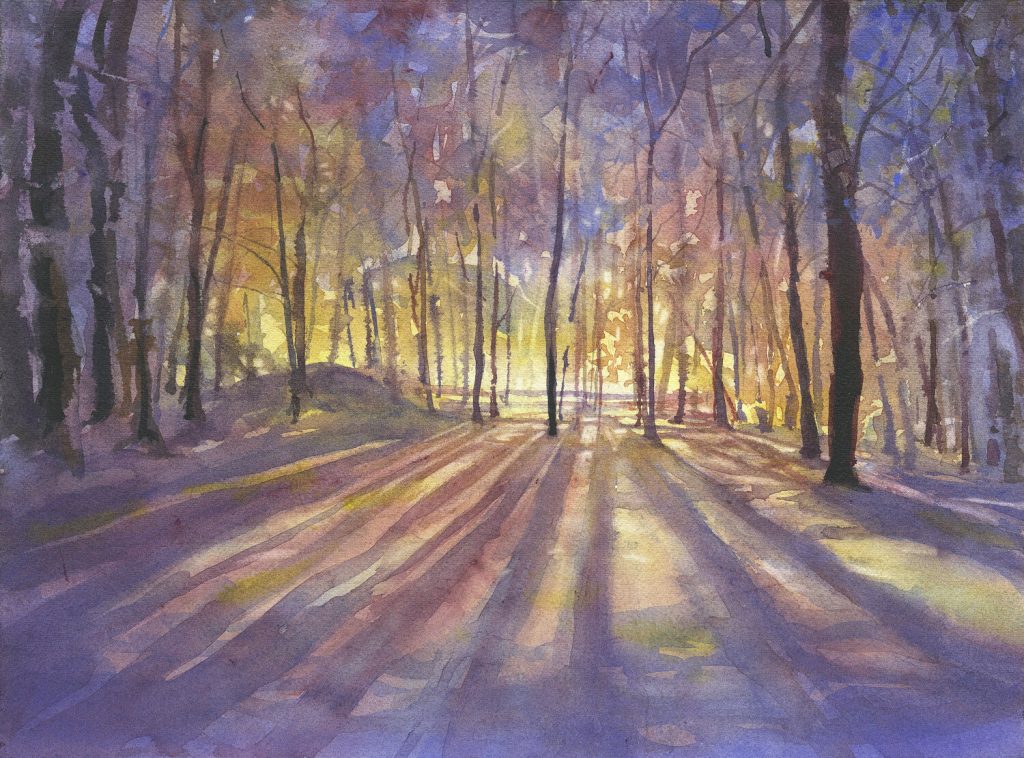 forest watercolor painting