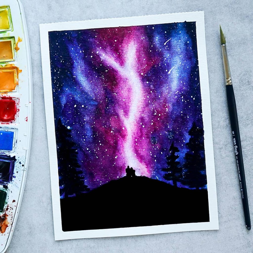 watercolor galaxy painting