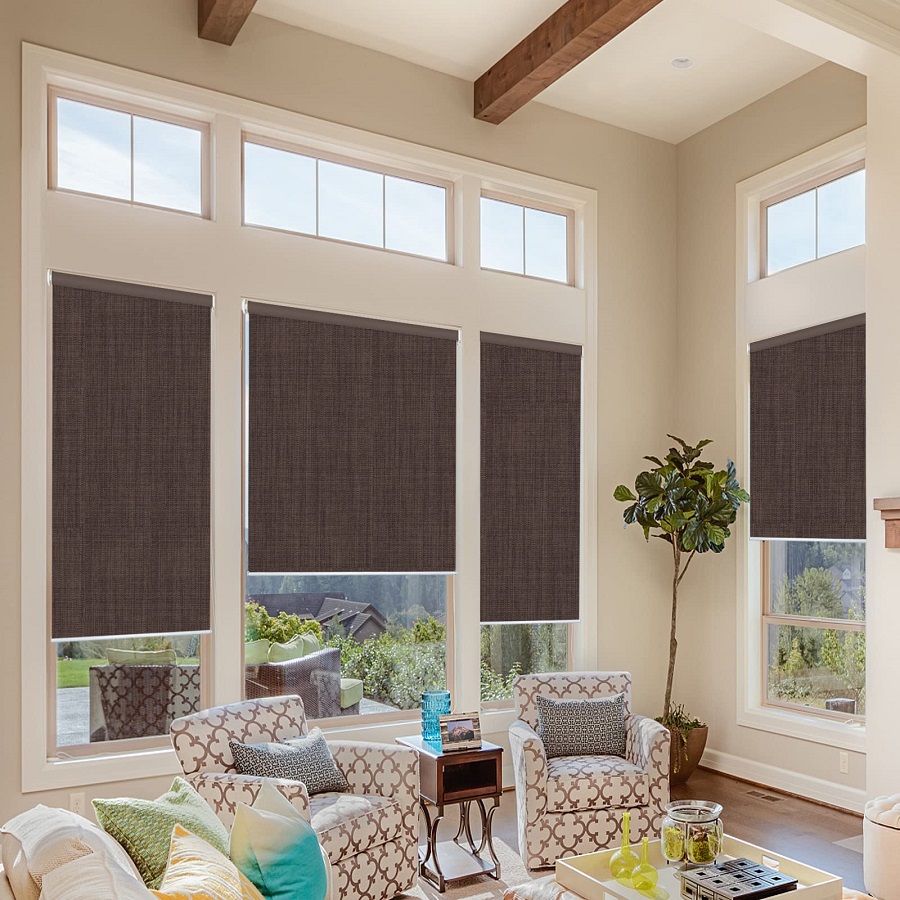 windows with blinds inside