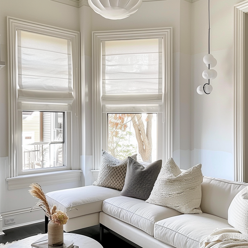 bay window blinds and curtains ideas