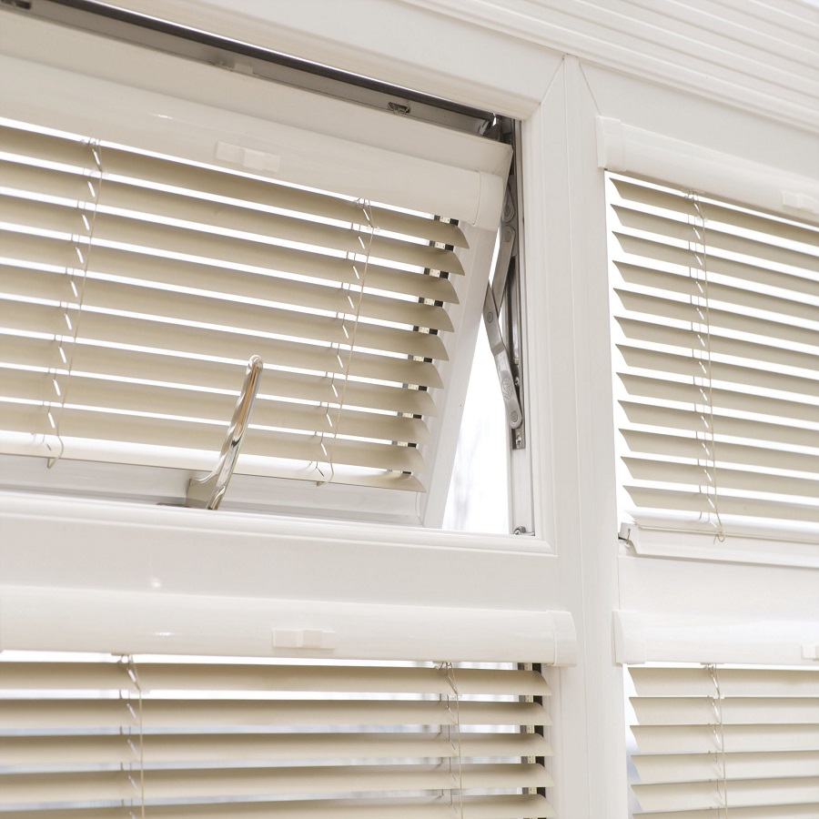 window with blinds inside