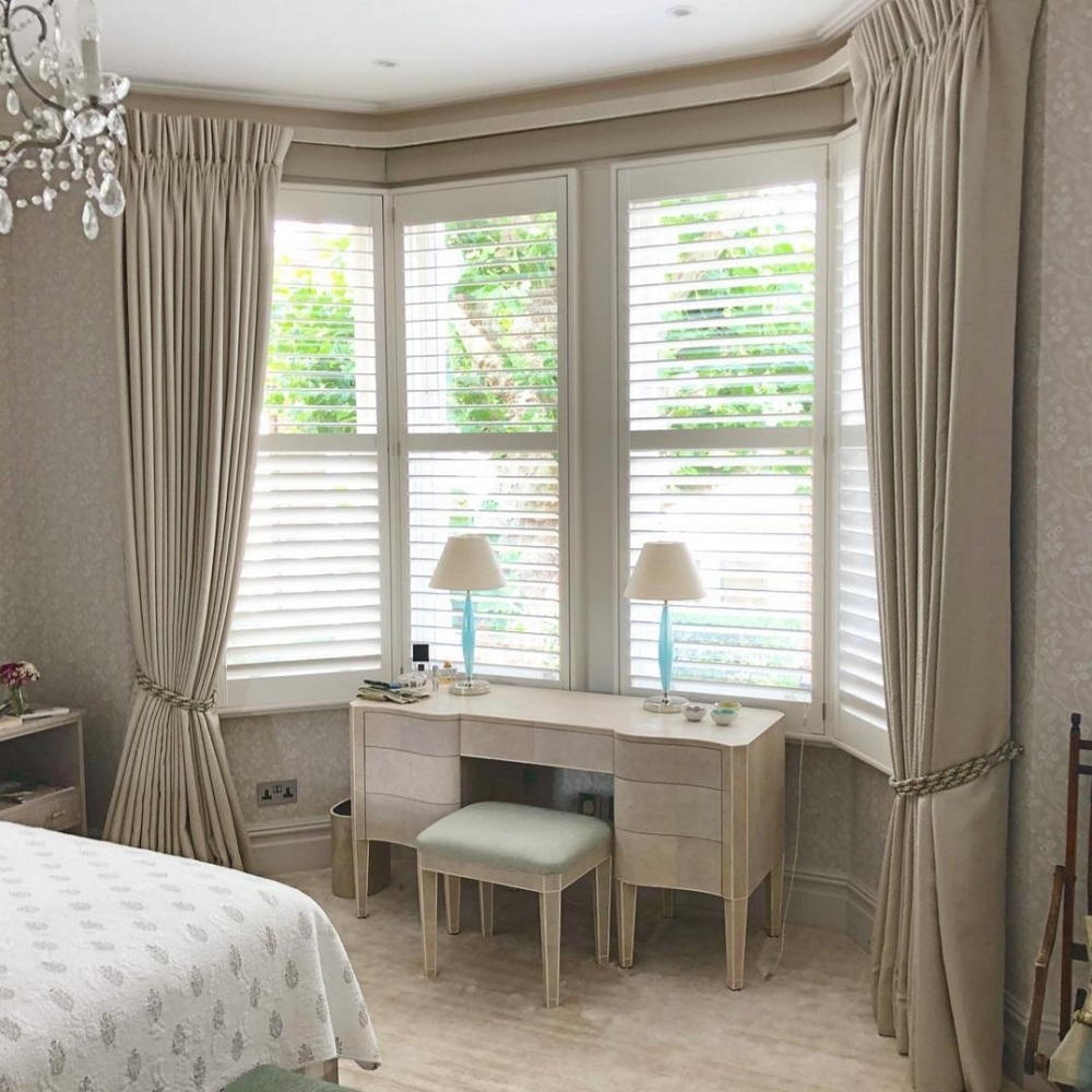 bay window blinds and curtains ideas