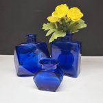 dark blue glass vase