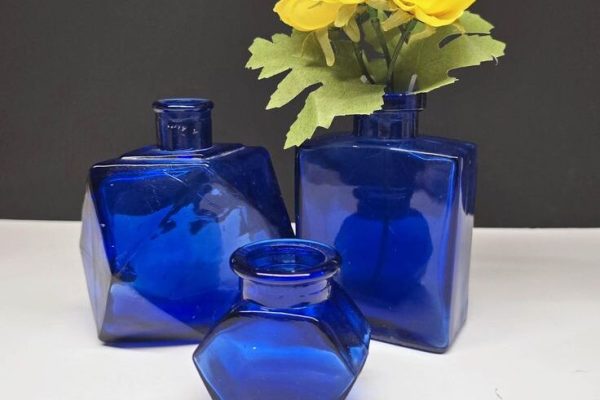 dark blue glass vase