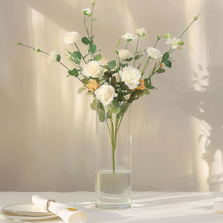 Glass Flower Vases Heavy Duty Cylinder