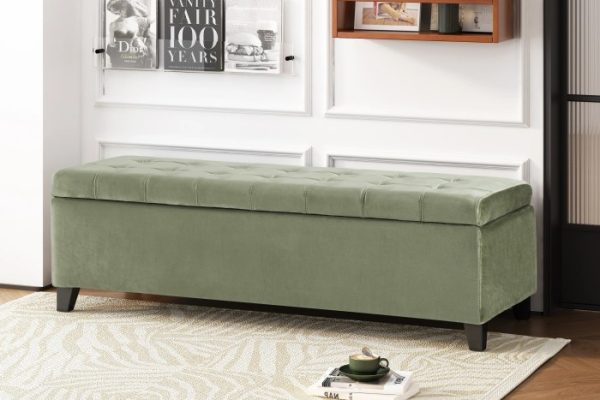 green ottoman with storage