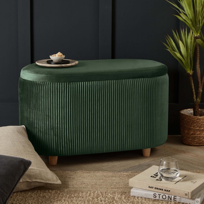 green ottoman with storage