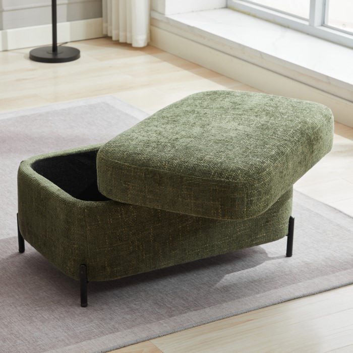 green ottoman with storage