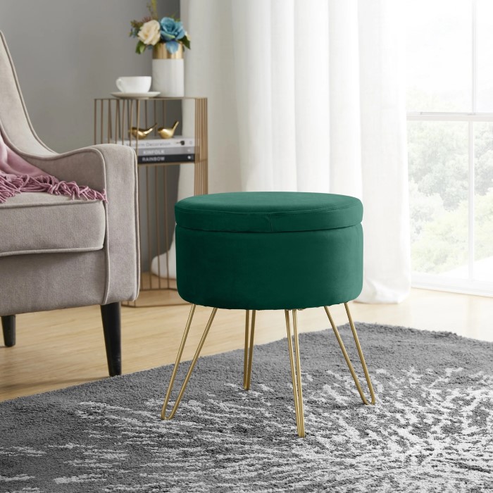 green ottoman with storage