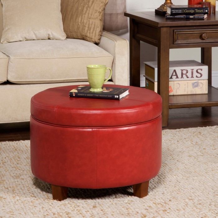 large round storage ottoman
