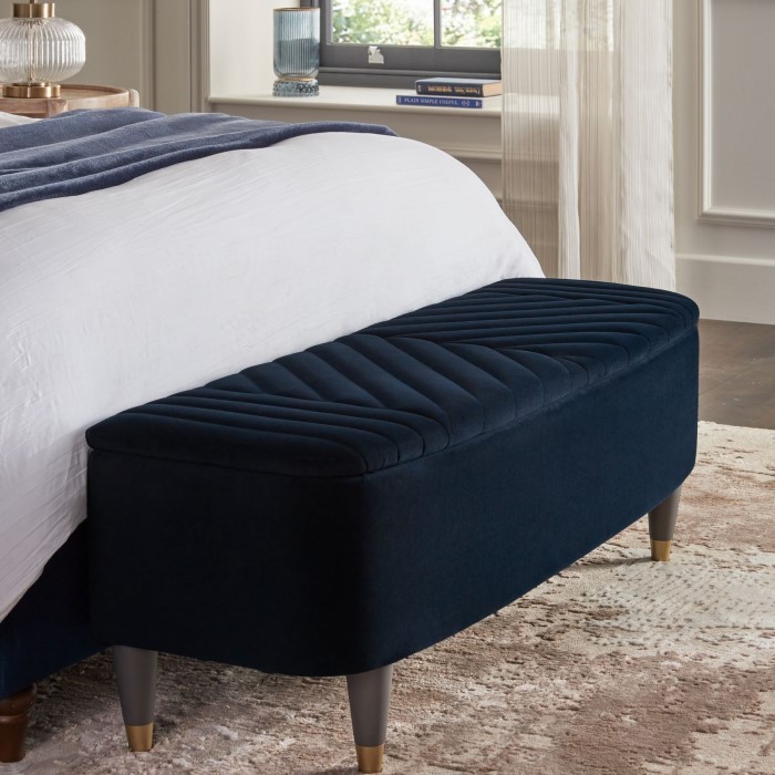 blue ottoman with storage