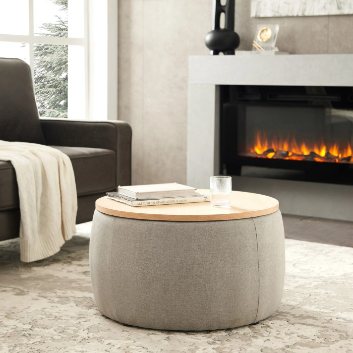 large round storage ottoman