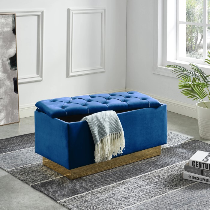 blue ottoman with storage