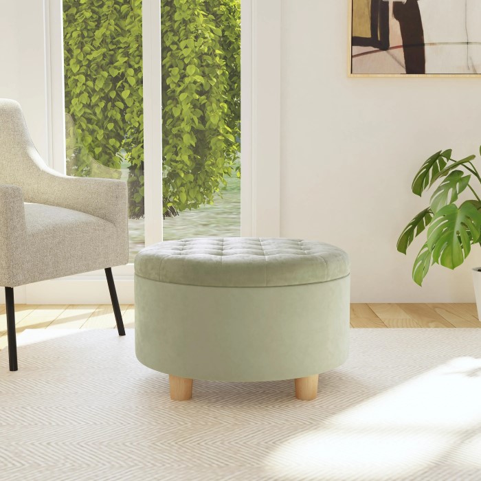 large round storage ottoman