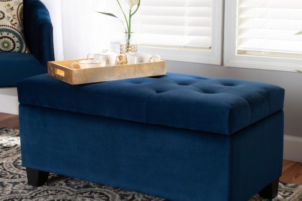 blue ottoman with storage