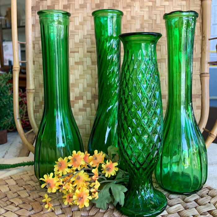 green vase