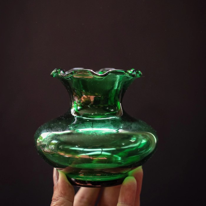 green vase