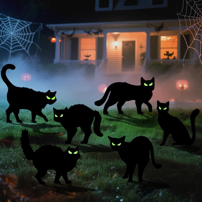 black cat halloween decor