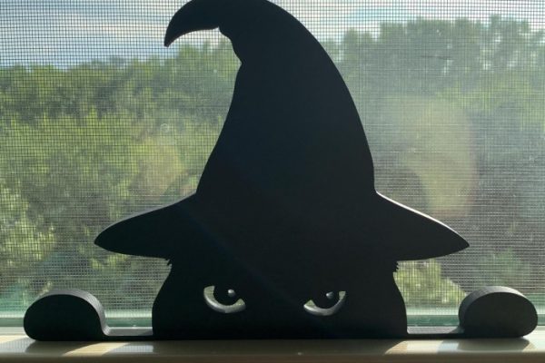 black cat halloween decor