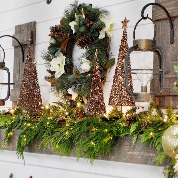rustic christmas mantel decor