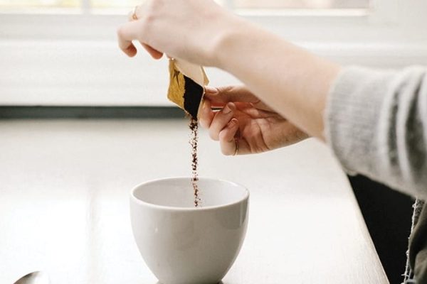 preparing instant coffee