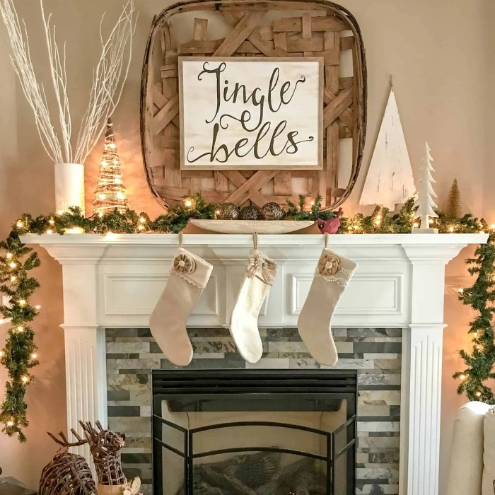 rustic christmas mantel decor