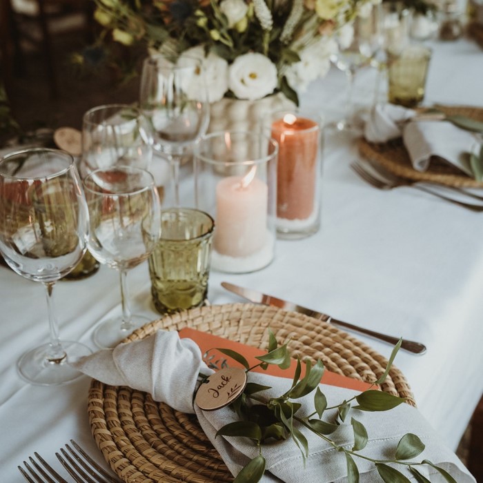 rustic boho wedding table decor
