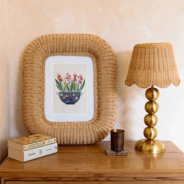 rattan picture frame