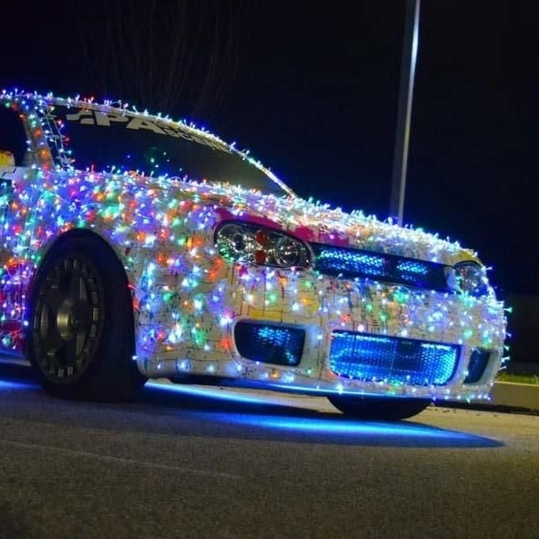 how to put christmas lights on car